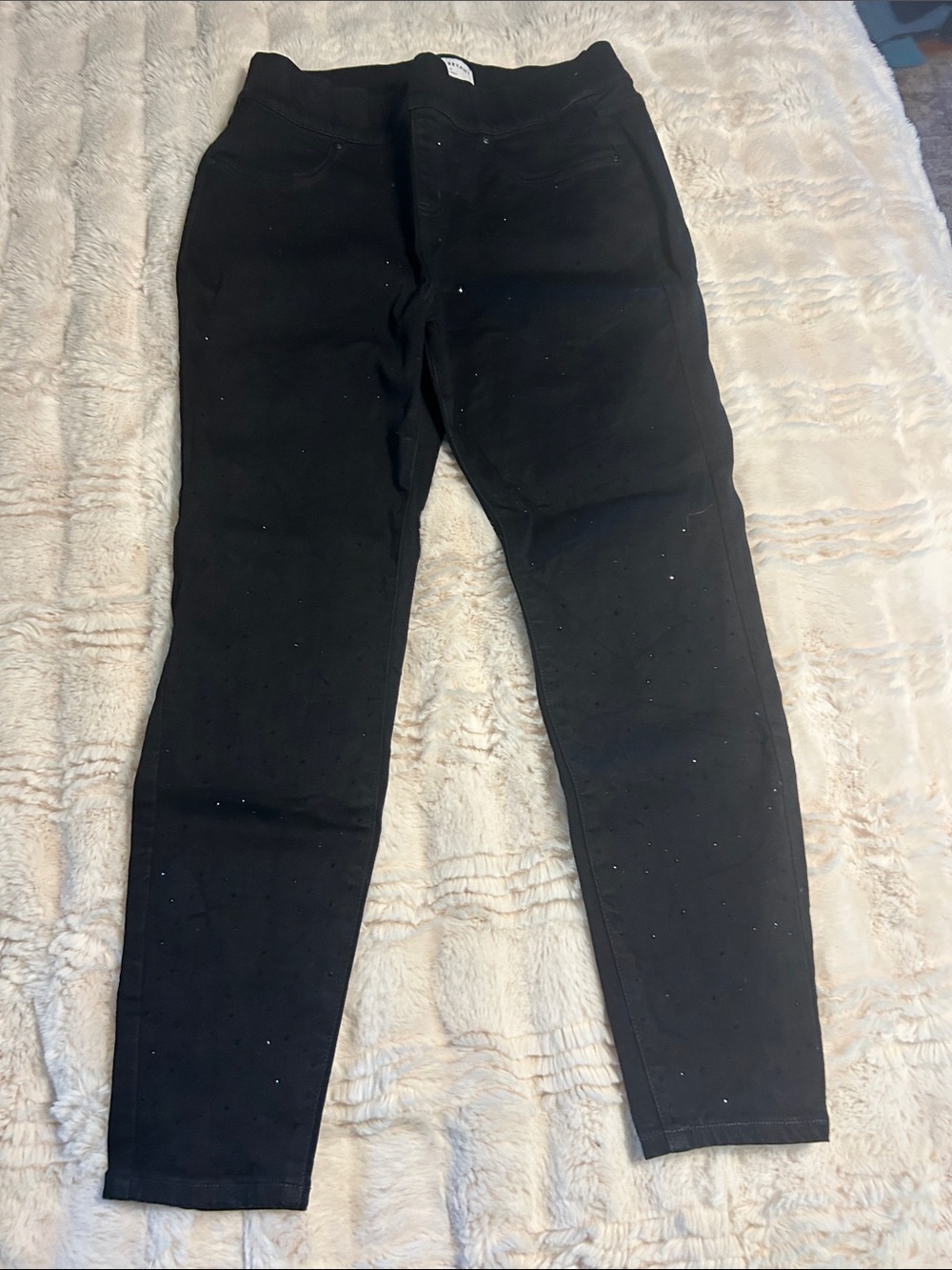 Lane Bryant Black Skinny Jeans with Subtle Sparkle